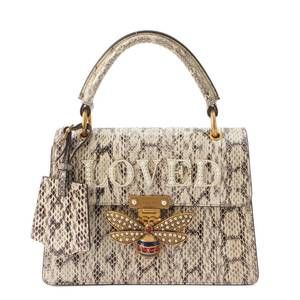 Gucci Nam Queen Margaret LOVED Python handbag Beige
